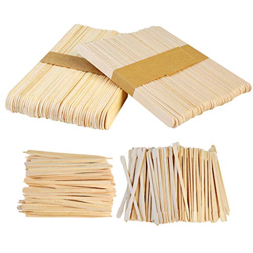 Product Cover Yolyoo 400pcs Wooden Wax Sticks Wax Spatulas Wax Applicator Craft Sticks for Hair Eyebrow Removal, 4 Style