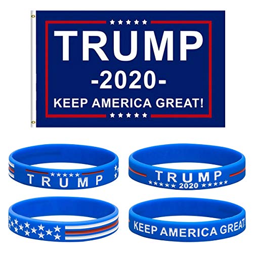 Product Cover Uddiee Donald Trump Flag 2020 President with 2pcs Silicone Bracelets Wristbands
