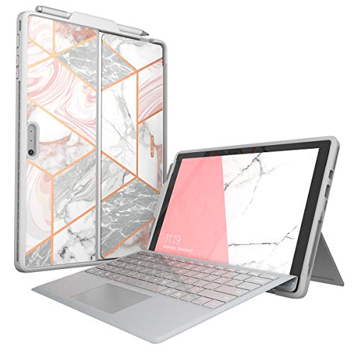 Product Cover i-Blason Cosmo Series Designed for Microsoft Surface Pro 7 / Pro 6 Case, Slim Stylish Protective Bumper Case with Pencil Holder Compatible with Type Cover Keyboard (Marble)