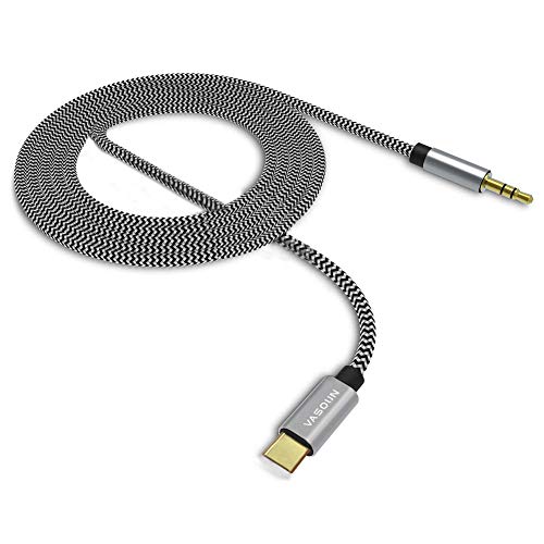 Product Cover VASOUN USB C to 3.5mm Aux Cable(3.3FT), USB C to 3.5mm Male Headphone Audio Aux USB c Adapter, Type C Adapter to Car Digital Audio Cable Compatible with iPad Pro 2018, Huawei P30 Pro/P20, Pixel 3/2