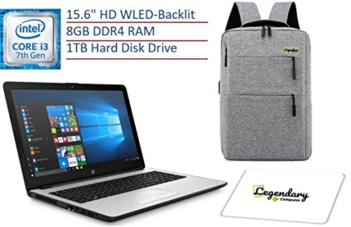 Product Cover 2019 HP 15.6 Inch HD Premium Business Laptop PC, Intel Dual-core i3-7100U, 8GB DDR4 RAM, 1TB HDD, USB 3.1, HDMI, WiFi, Bluetooth, Windows 10, W/ Legendary Computer Backpack & Mouse Pad Bundle