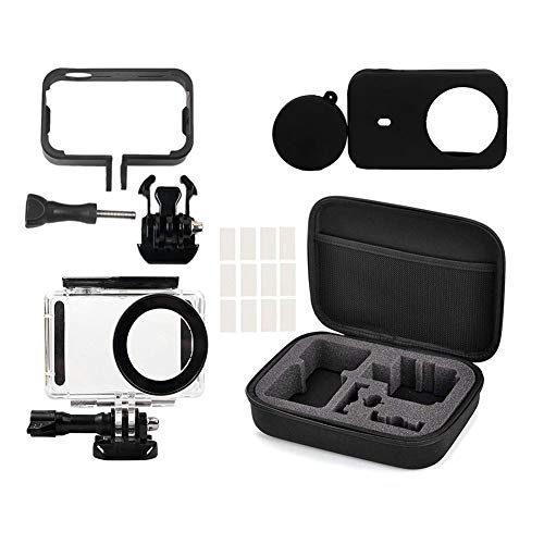 Product Cover Yifant 5 in 1 Full Protect Kit Storage Carrying Bag for Xiaomi Mijia 4K Mini Action Camera Includes 148ft / 45M Underwater Diving Case Side Frame Cover Silicone Shell Anti-Fog Inserts Protective Expan