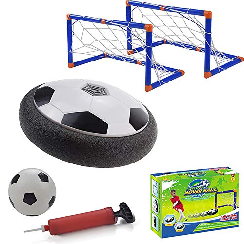 Product Cover Hover Soccer Ball Set Smart Indoor Toy for Boys Kids.2 Goals,Foam Bumper,LED,Bonus Ball and pump