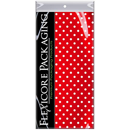 Product Cover Flexicore Packaging Red Polka Dot Print Gift Wrap Tissue Paper Size: 15 Inch X 20 Inch | Count: 10 Sheets | Color: Red Polka Dot