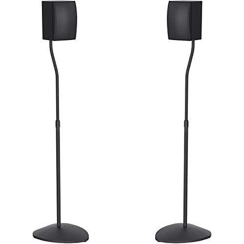 Product Cover PERLESMITH Adjustable Height Speaker Stands-Extends 31-48 Inch-Hold Small Satellite & Bookshelf Speakers Weight up to 6lbs - Sleek Looking Fit for Speakers with or without Holes -1 Pair (Model: PSSS3)
