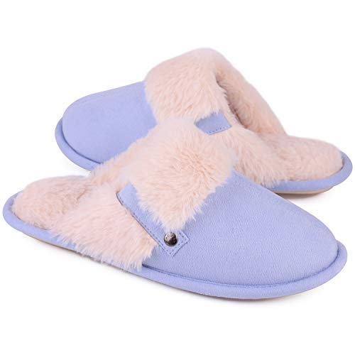 Product Cover Women's Comfy Fuzzy Slippers Cute Faux Fur Memory Foam House Shoes