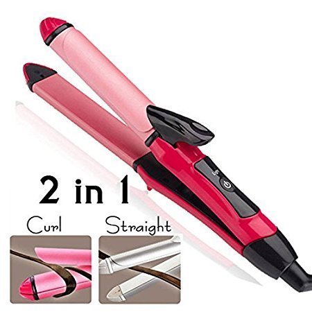 Product Cover RJ MART Nova 2 In 1 Hair Straightener Plus Curler with Ceramic Plate, Pink