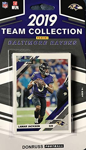 Product Cover Baltimore Ravens 2019 Donruss Factory Sealed 10 Card Team Set with Lamar Jackson and Rated Rookies of Marquise Brown and Miles Boykin Plus 5 Other Cards