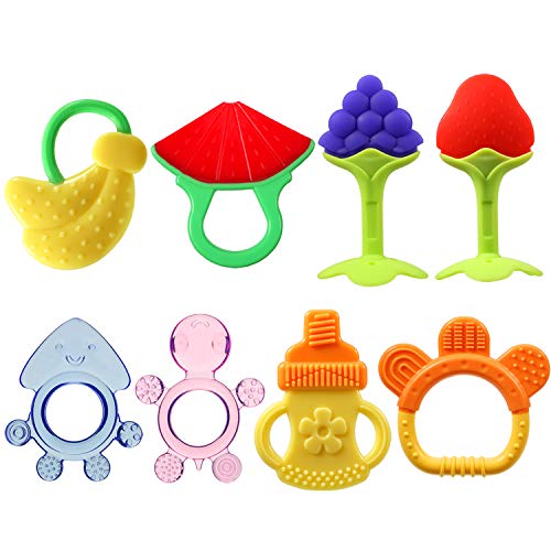 Product Cover BBTO 8 Pieces Teething FDA-Approved Silicone Material Teether No BPA Safe Teether