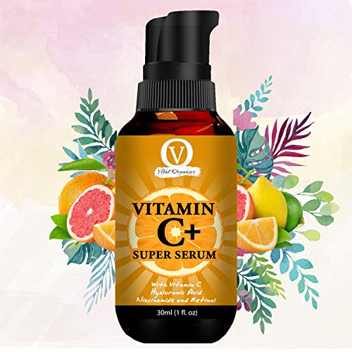 Product Cover Vital Organics Vitamin C Serum For Pigmentation_Acne_Scars_Age Spots_Anti-Wrinkles And Skin Whitening For Men & Women-Made With Plant Based Ingredients.