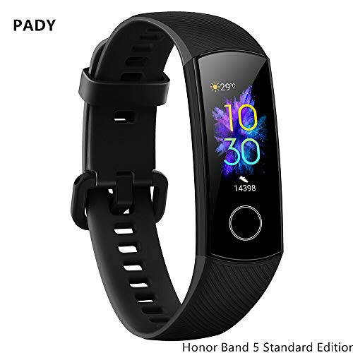 Product Cover luckyruby Original Honor Band 5 Smart Bracelet 3 Color AMOLED Screen Blood Oxygen Heart Rate Fitness Tracker Sport Waterproof Smartband All-in-One Activity Tracker 5ATM Waterproof(Black-Honor Band 5)