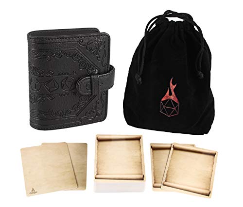 Product Cover Forged Dice Co Spellbook of Incantations (Dice Edition) Spellbook Card Holder & Deck of Dry Erase Cards with Velvet Storage Bag - Storage for D&D Spell Book Monster Magic Item Cards