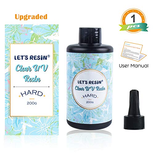 Product Cover Upgraded UV Resin LET'S RESIN Clear UV Resin,200g Hard Type Transparent UV Curing Ultraviolet Cure Resin, Solar Cure Sunlight Activated Resin Clear Adhesive Glue
