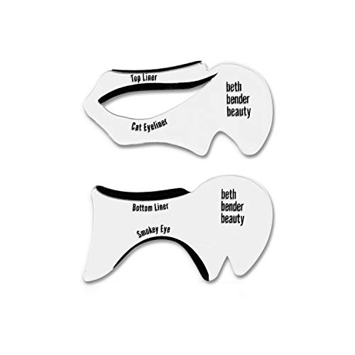 Product Cover Eyeliner Stencil - For Perfect Smokey Eyes or Winged Tip Look. Created by Celebrity Makeup Artist. Reusable, Easy to Clean & Flexible. Cruelty Free & Vegan, Made in USA (Cat Eyeliner + Smoky Eyeliner)