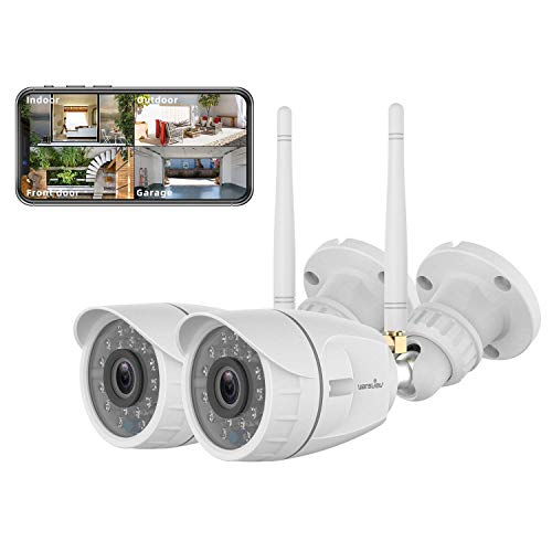 Product Cover Outdoor Security Camera, Wansview 1080P Wireless WiFi Home Surveillance Waterproof Camera with Night Vision, Motion Detection, Remote Access, Works with Alexa -W4-2PACK