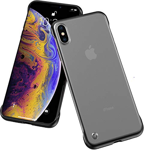 Product Cover ANDMO Super Thin iPhone X Case/iPhone Xs Case, Hybrid Hard Plastic Matte Finish Slim iPhone Mobile Cover & Frameless Slim Fit Phone Case for iPhone X/iPhone Xs 5.8 inches, Black (Black)