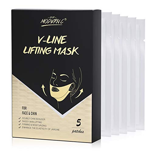 Product Cover Double Chin Reducer V Line Lifting Mask V Shape Slimming Lifting Band Patch for Face and Chin Line Neck Mask Tightening Firming Moisturizing Facial Mask Christmas Gift for Women (V-MASK)
