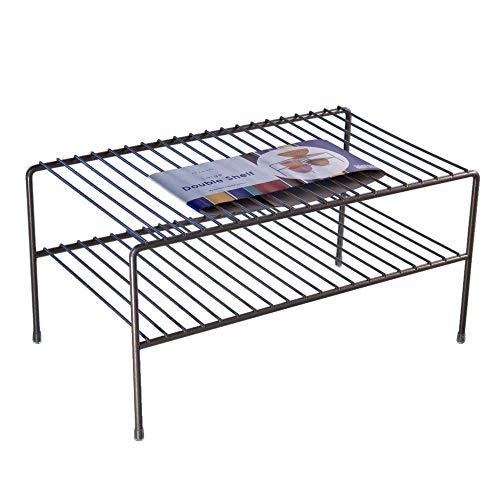 Product Cover INDIAN DECOR . Double Cabinet Shelf, Kitchen Organizer (Black, Large)