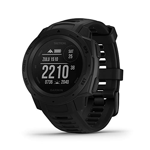 Product Cover Garmin Instinct Tactical, Rugged GPS Watch, Tactical Specific Features, Constructed to U.S. Military Standard 810G for Thermal, Shock and Water Resistance, Black
