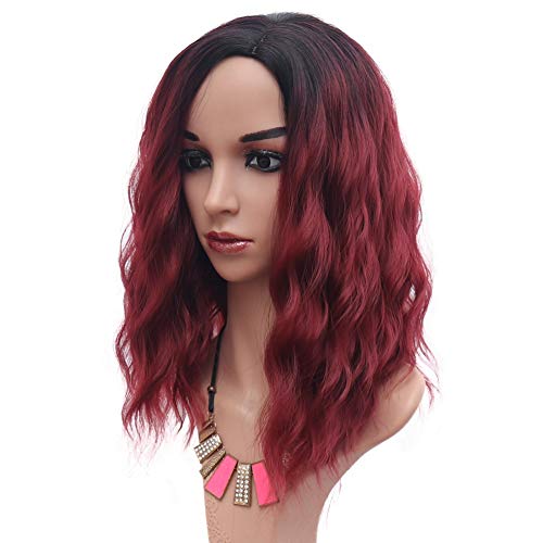 Product Cover Monci Short Curly Wig Red Synthetic Hair Wigs Bob Wigs 14 inches Natural Smooth Hair Professional Cosplay Wig for Women 100% Heat Resistant Fiber