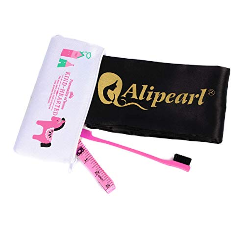 Product Cover Ali Pearl Silky Edge Styling Scarf Frontal Headband & Edge Brush for Baby Hair & Soft Tape Measure & Cute Makeup Bag Set to Make Perfect Edges