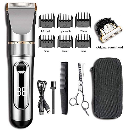 Product Cover [upgraded version]Ensving Hair Clippers,2-Speed Professional Rechargeable Cordless Electric Hair Trimmer,Low Noise Beard Trimmer, Whole Body Washable Hair Cutting Kit, Multi-Purpose Haircut for Men,B