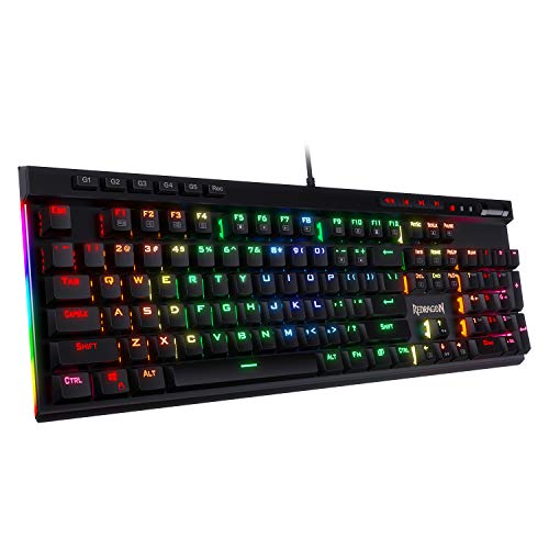 Product Cover Redragon K580-PRO RGB Backlit Mechanical Gaming Keyboard with Macro Keys & Dedicated Media Controls, Onboard Macro Recording (Optical Brown Switches)
