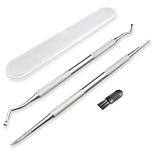 Product Cover Ingrown Toenail File and Lifter Tool, Langsum Professional Surgical Grade Pedicure Tools Kit, Stainless Steel Manicure Tools Set Nail Cleaner with a Cleaning Brush and Storage Box