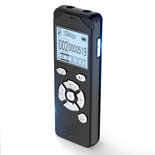 Product Cover EVIDA 16GB Digital Voice Recorder with Playback for Lectures Meetings,Voice Activated Recording Device with USB Rechargeable,Password