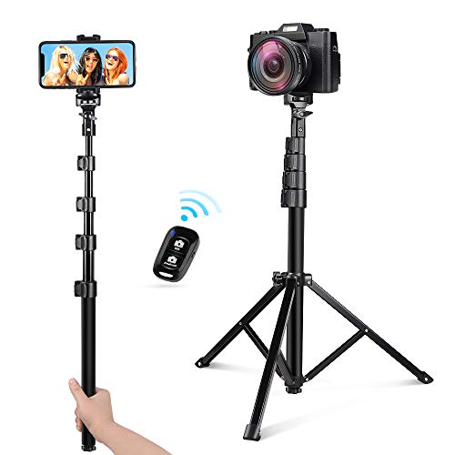 Product Cover UBeesize 54-inch Selfie Stick Tripod, Detachable and Extendable Phone Tripod for Cell Phone, Compatible with iPhone and Android Phone, Includes Wireless Remote, Cell Phone Holder and Gopro Adapter