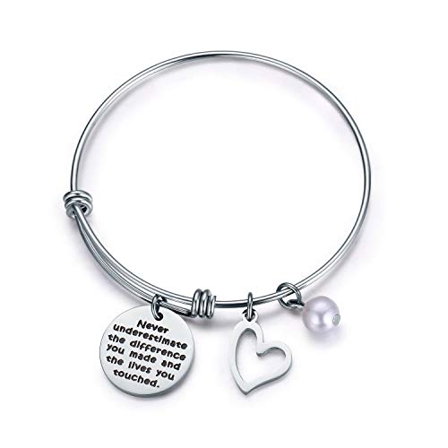 Product Cover Jvvsci Never Underestimate The Difference You Made and The Lives You Touched Bracelet,Thank You Gift,Inspirational Gifts for Women