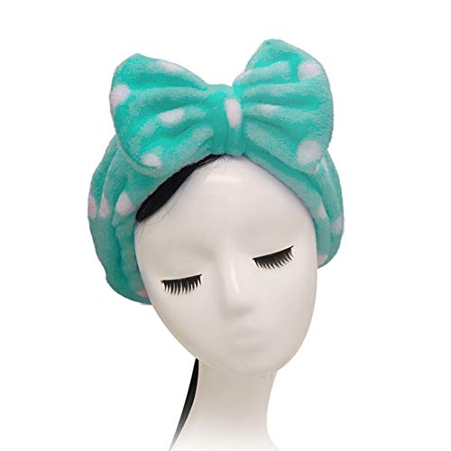 Product Cover Shintop Sweet Super Soft Caroset Polka Dots Wash Cosmetic Headband Hairlace (Green)