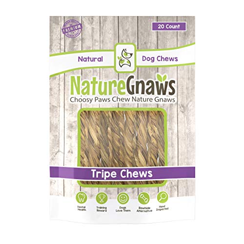 Product Cover Nature Gnaws Extra Thin Tripe Twists 4-5 inch (20 Count) - 100% Natural Chews for Small Dogs