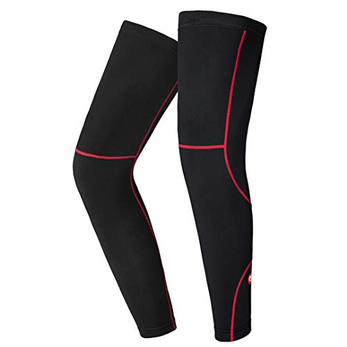 Product Cover qualidyne Leg Sleeves, Calf Compression Sleeve Fleece Full Long Sleeves Cycling Bicycle MTB Riding Leg Warmers