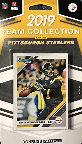 Product Cover Pittsburgh Steelers 2019 Donruss Factory Sealed 10 Card Team Set with Ben Roethlisberger, Terry Bradshaw and a Devin Bush Rated Rookie Plus 7 Other Cards