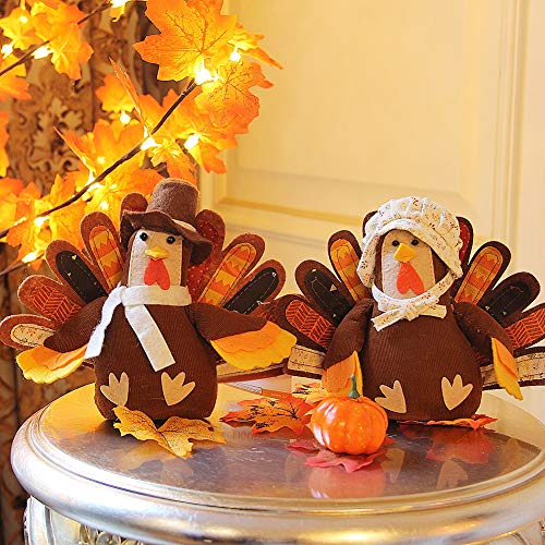 Product Cover FORUP Standing Turkey Couple Thanksgiving Decoration for Autumn Fall Thanksgiving Harvest Halloween Home Decor