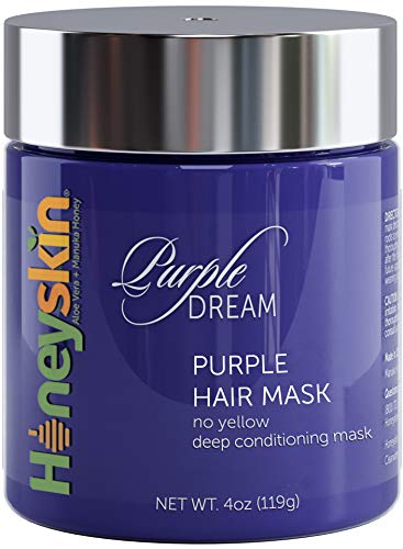 Product Cover Purple Hair Mask for Blonde, Silver or Platinum Color - Deep Toner and Conditioner for Gray, Bleached, Highlighted and Color Treated Hair - Natural Blue Masque for Violet and Silver Tones (4oz)