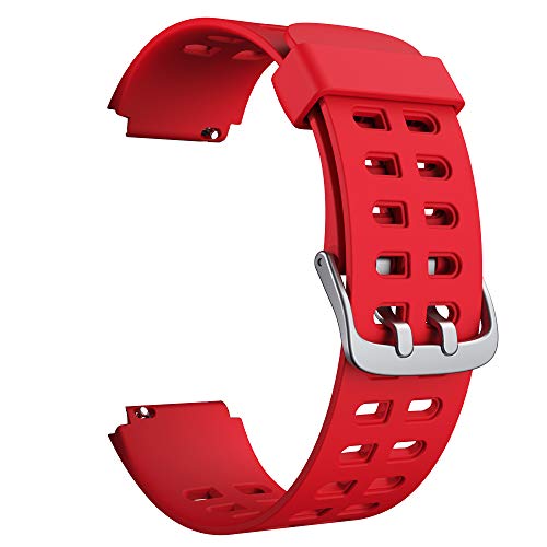 Product Cover Soft Silicone Smart Watch Bands Replacement Straps Bands(23mm) for YAMAY SW020 ID205 Smart Watch (Red)