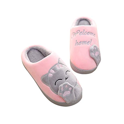 Product Cover Maybolury Girls Boys Cute House Slippers,Kids Fur Lined Indoor Home Slippers Warm Winter Indoor Slippers Shoes