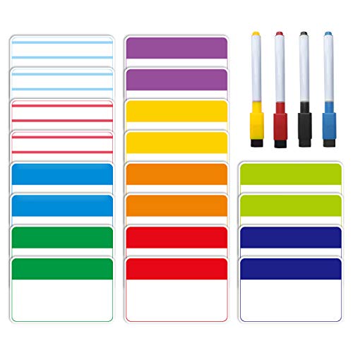 Product Cover Magnetic Dry Erase Labels | Whiteboard Accents Magnets | Tag Name Plates Shelf Label | Data Card Holders for Classroom Office and Refrigerator (4 inch x 2.5 inch)