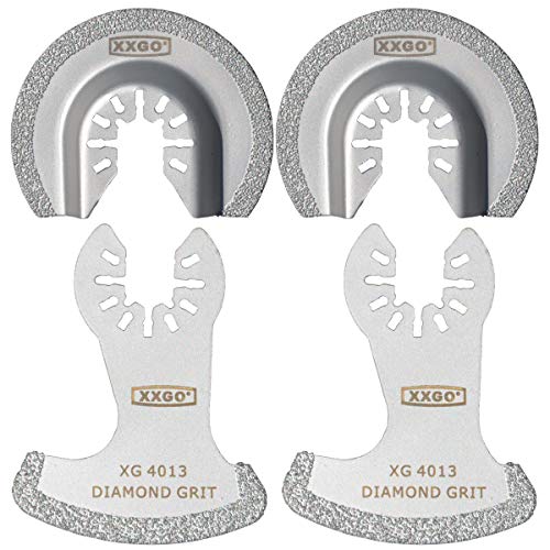 Product Cover XXGO 4 Pcs Oscillating Multi Tool Diamond Segment Swing Semi Circle Grit Grout Saw Blades XG4002D