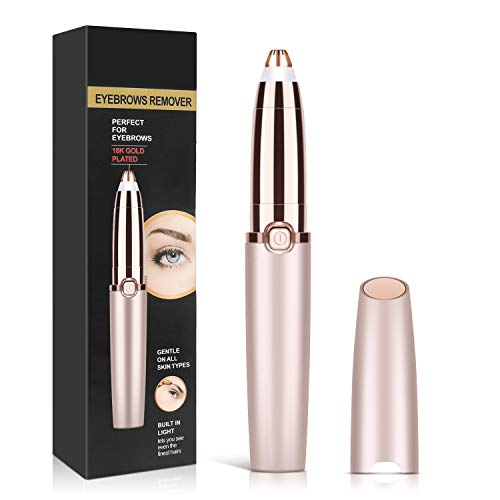 Product Cover Bestidy Eyebrow Hair Remover,Electric Painless Facial Hair Remover Trimmers with LED Light for Women - Rose Gold
