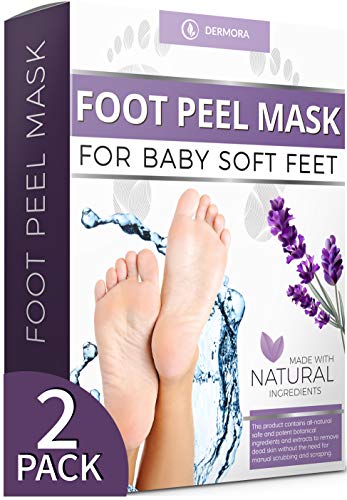Product Cover Foot Peel Mask - 2 Pack - For Cracked Heels, Dead Skin and Calluses - Make Your Feet Baby Soft Smooth Silky Skin - Removes Rough Heels, Dry Toe Skin Natural Treatment - (2 Pairs)