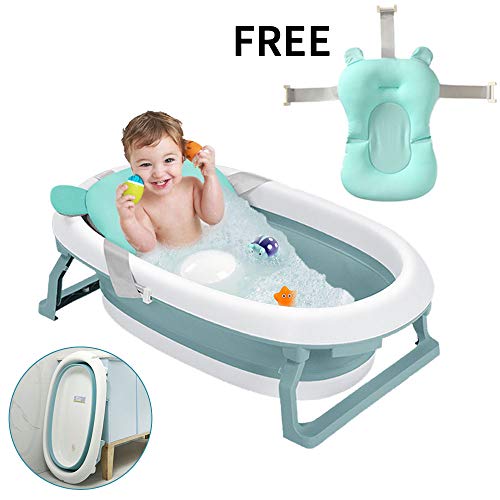 Product Cover Arkmiido Foldable Bath Tub with Bath Support Net for Babies (Blue) -Set of 2 Pieces