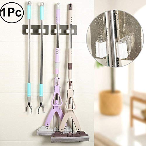 Product Cover ORPIO (LABEL) Wall Mount Magic Self Adhesive Mop and Broom Holder Organizer Hanger for Kitchen, Bathroom, Garage and Garden (Pack of 1)