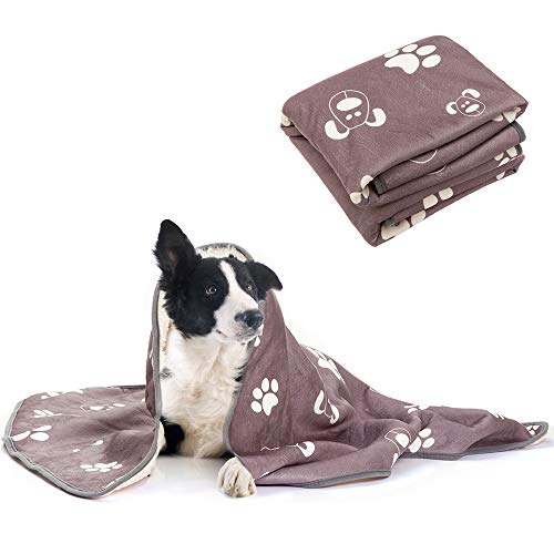 Product Cover BINGPET Pet Fleece Blanket for Dogs Soft Warm Sleep Mat with Cute Paw Prints for Small Medium Puppy, 39