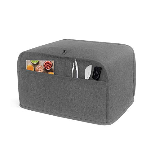 Product Cover LUXJA 2 Slice Toaster Cover (11 x 7.5 x 8 inches), Toaster Cover with 2 Pockets (Fits for Most Major 2 Slice Toasters), Gray