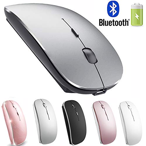 Product Cover Rechargeable Bluetooth Mouse for Mac Laptop Wireless Bluetooth Mouse for MacBook Pro MacBook Air Windows Notebook MacBook (Gray Black)