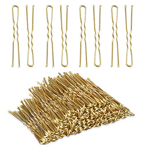 Product Cover U Shaped Hair Pins,MORGLES Bun Hair Pins for Blonde with Box,80-Count (Golden 2.4 inch)