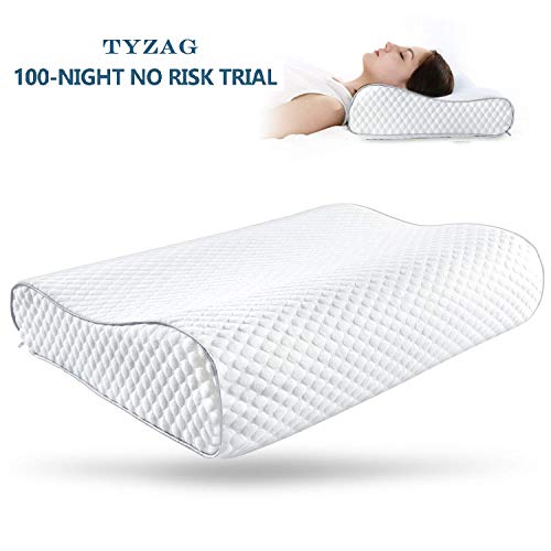 Product Cover TYZAG Power by Orthopedic Memory Foam Pillow, Memory Pillow, Memory Foam Pillow for Sleeping, Memory Pillow for Neck Pain, Memory Pillow for Sleeping, Pillows (White)